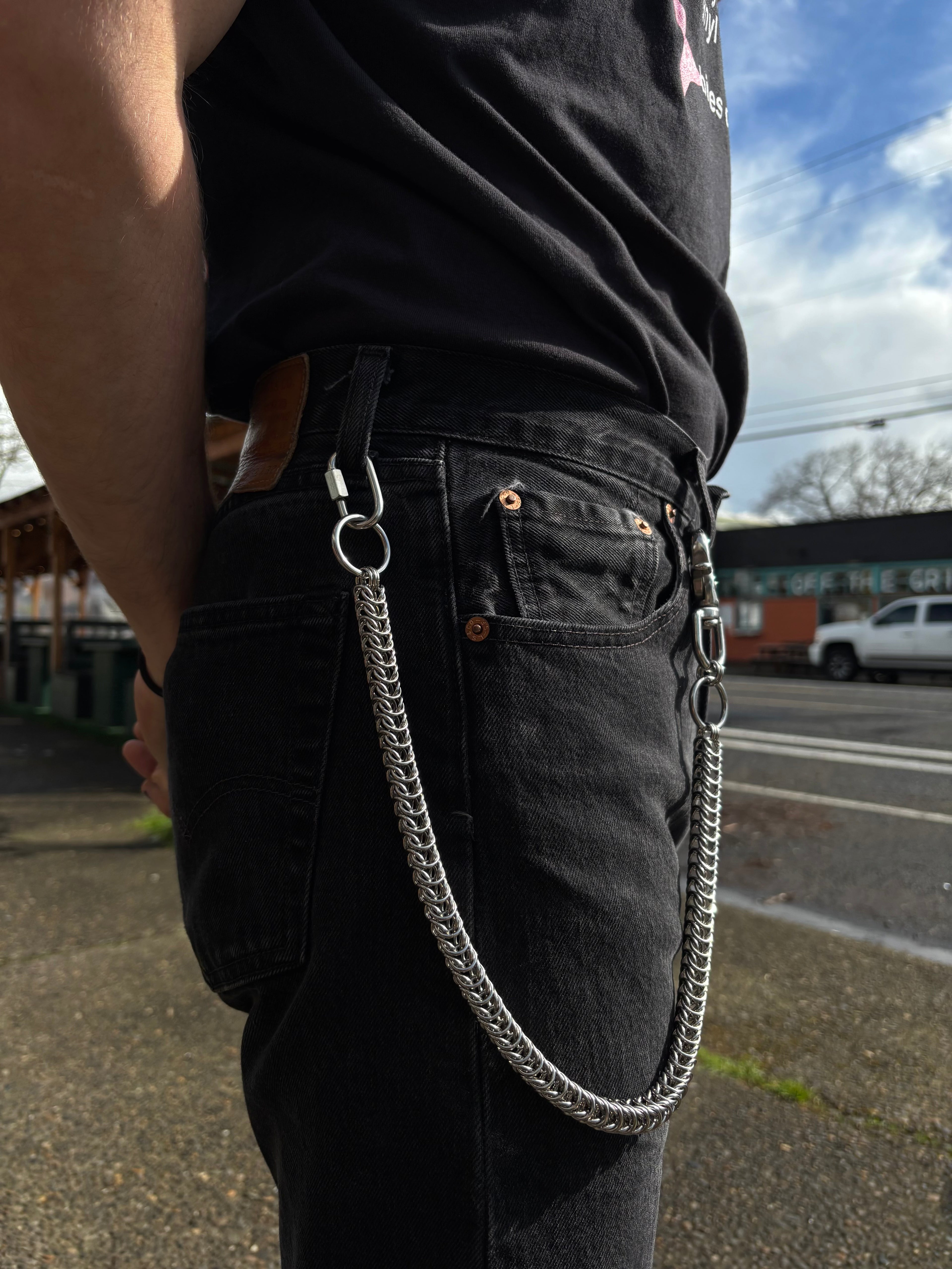 Box Weave Wallet Chain -16G