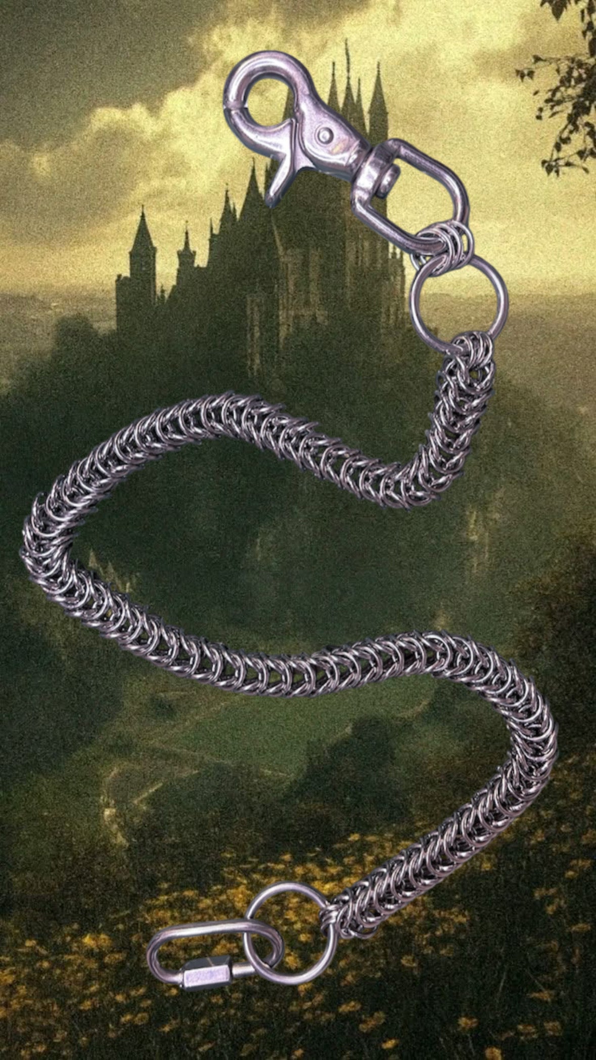 Box Weave Wallet Chain -16G